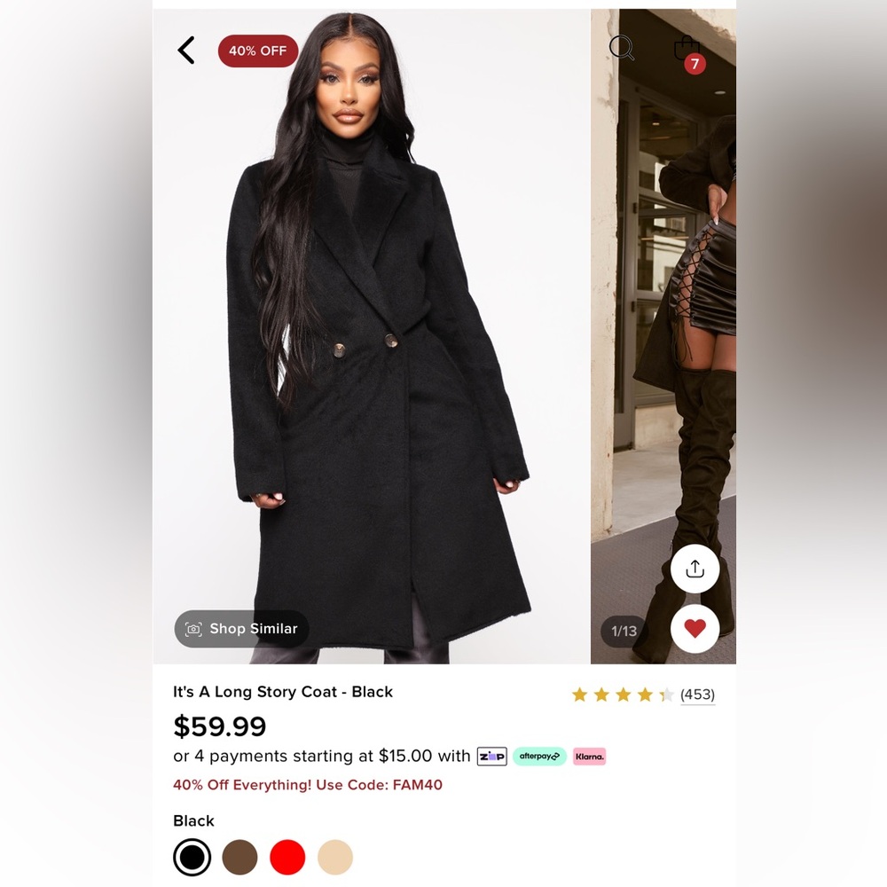 Brand New Fashion Nova XL Coat